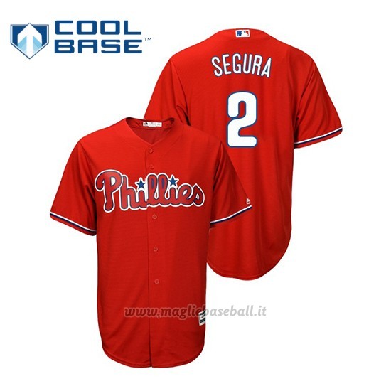 Maglia Baseball Uomo Philadelphia Phillies Jean Segura Cool Base Majestic Alternato Rojo